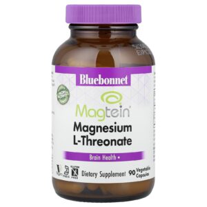 Bluebonnet Nutrition Magnesium L-Threonate Magtein® 90 Cápsulas Vegetais (48 mg por Cápsula)