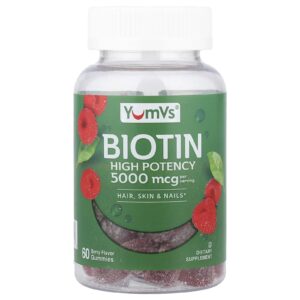 YumVs Gomas de Biotina Alta Potência Fruto Silvestre 60 Gomas (2.500 mcg por Goma)
