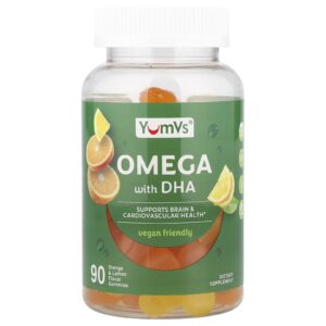 YumVs Gomas de Ômega com DHA Laranja e Limão 90 Gomas