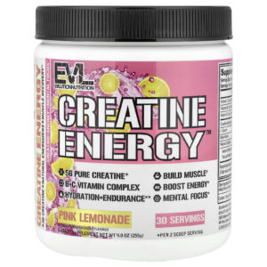 EVLution Nutrition Creatine Energy™ Limonada Rosa 225 g (9 oz)