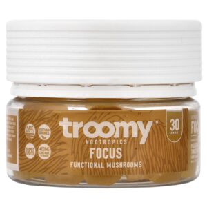 Troomy Nootropics Focus Functional Mushrooms Gummies Passionfruit Tangerine 30 Gummies 4.76 oz (135 g)