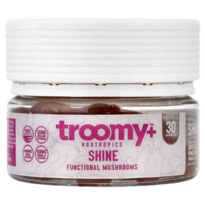 Troomy Nootropics Shine Functional Mushrooms Gummies White Peach Pomegranate 30 Gummies 4.76 oz (135 g)