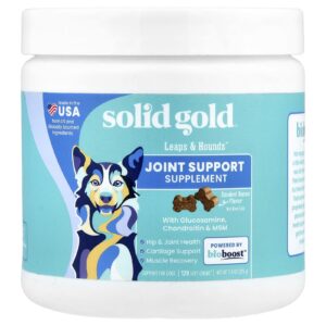 Solid Gold Leaps & Hounds™ Suplemento de Auxílio às Articulações Para Cães Bacon Defumado 120 Cápsulas Mastigáveis 216 g (76 oz)