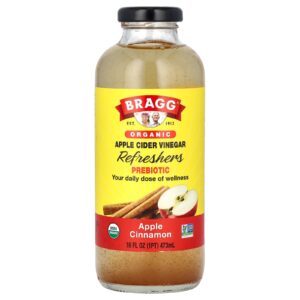 Bragg Vinagre Refrescante de Maçã Orgânico Prebiótico Canela de Maçã 473 ml (16 fl oz)