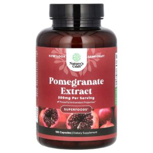 Natures Craft Extrato de Romã 500 mg 180 Cápsulas