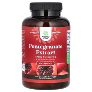 Natures Craft Extrato de Romã 500 mg 120 Cápsulas