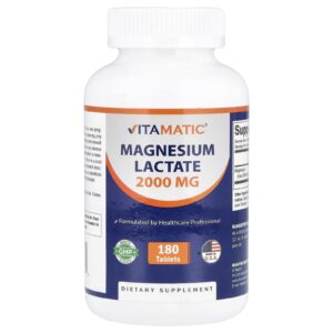 Vitamatic Lactato de Magnésio 180 Comprimidos (1.000 mg por Comprimido)