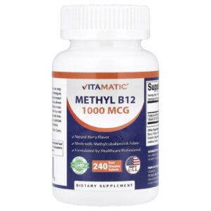 Vitamatic Metil B12 Fruto Silvestre Natural 240 Comprimidos de Dissolução Rápida