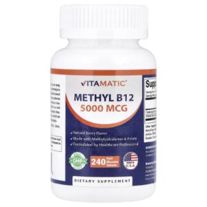 Vitamatic Metil B12 Fruto Silvestre Natural 240 Comprimidos de Dissolução Rápida