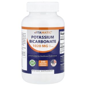 Vitamatic Bicarbonato de Potássio 240 Cápsulas Vegetais (510 mg por Cápsula)