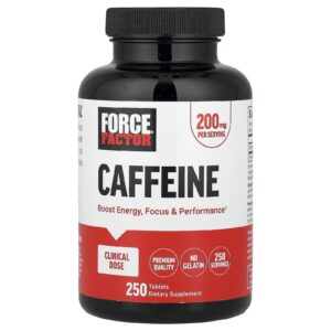 Force Factor Cafeína 200 mg 250 Comprimidos