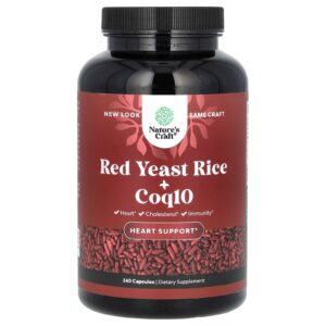 Natures Craft Levedura de Arroz Vermelho + CoQ10 240 Cápsulas