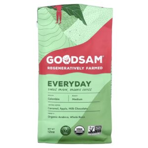 GoodSam Café Orgânico de Origem Única Todos os Dias Grão Integral Torra Média 12 oz