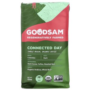 GoodSam Café Orgânico de Origem Única Dia Conexão Grão Integral Torra Escura 12 oz