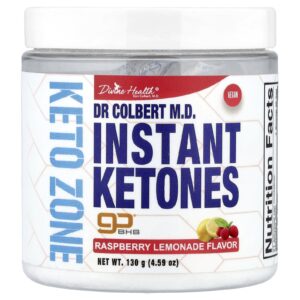 Divine Health do Dr. Colbert MD Keto Zone Cetonas Instantâneas Limonada de Framboesa 130 g (459 oz)