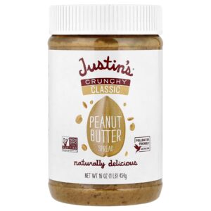 Justins Nut Butter Pasta de Manteiga de Amendoim Clássica Crocante 454 g (16 oz)