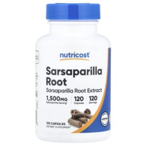 Nutricost Raiz de Salsaparrilha 120 Cápsulas (100 mg por Cápsula)