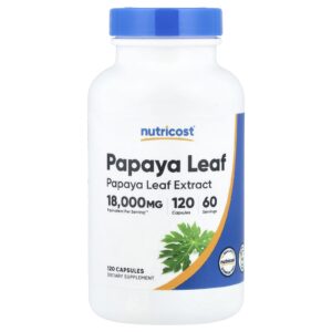Nutricost Folha de Mamão 120 Cápsulas (600 mg por Cápsula)