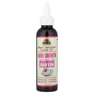 Okay Pure Naturals Black Jamaican Castor Oil® Óleo Natural de Crescimento Capilar de Coco e Hibisco com Infusão de Biotina 118 ml (4 fl oz)