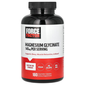 Force Factor Glicinato de Magnésio 180 Cápsulas Vegetais (70 mg por Cápsula)