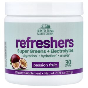 Country Farms Refreshers SuperGreens + Eletrólitos Maracujá 201 g (709 oz)