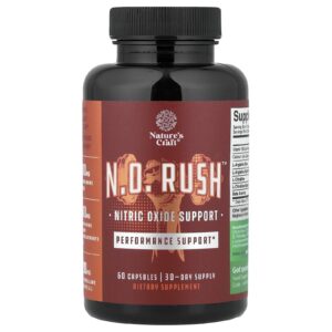 Natures Craft NÃO Rush™ Suporte de Óxido Nítrico 60 Cápsulas