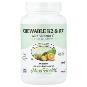 Maxi Health K2 e D3™ Mastigável Cereja e Baunilha Naturais 90 Comprimidos
