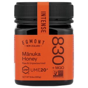 Egmont Honey Mel de Manuka Cru e Não Pasteurizado UMF™ 20+ MGO 830+ 250 g (88 oz)