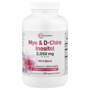 Micro Ingredients Myo D-Chiro Inositol 240 Cápsulas Vegetarianas