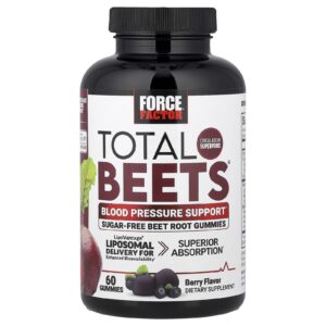 Force Factor Gomas Total Beets® Suporte para a Pressão Sanguínea Fruto Silvestre 60 Gomas