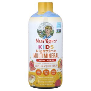 MaryRuths Kids Multivitamínico Noturno com Luteína Pêssegos e Creme 450 ml (1522 fl oz)