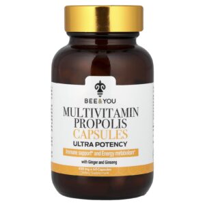 Bee & You Cápsulas Multivitamínicas de Própolis com Gengibre e Ginseng Ultrapotência 60 Cápsulas