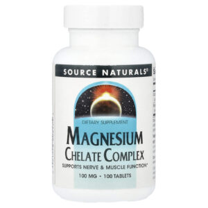 Source Naturals Complexo de Quelato de Magnésio 100 mg 100 Comprimidos