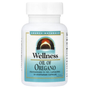 Source Naturals Bem-Estar Óleo de Orégano 30 Cápsulas Vegetarianas (45 mg por Cápsula)