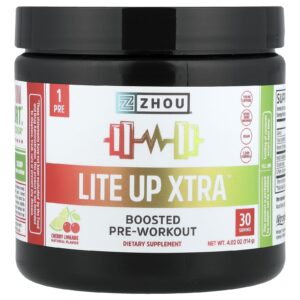 Zhou Nutrition Lite Up Xtra™ Pré-Treino Reforçado Limonada de Cereja 114 g (402 oz)