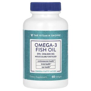 The Vitamin Shoppe Óleo de Peixe Ômega-3 60 Cápsulas Softgel