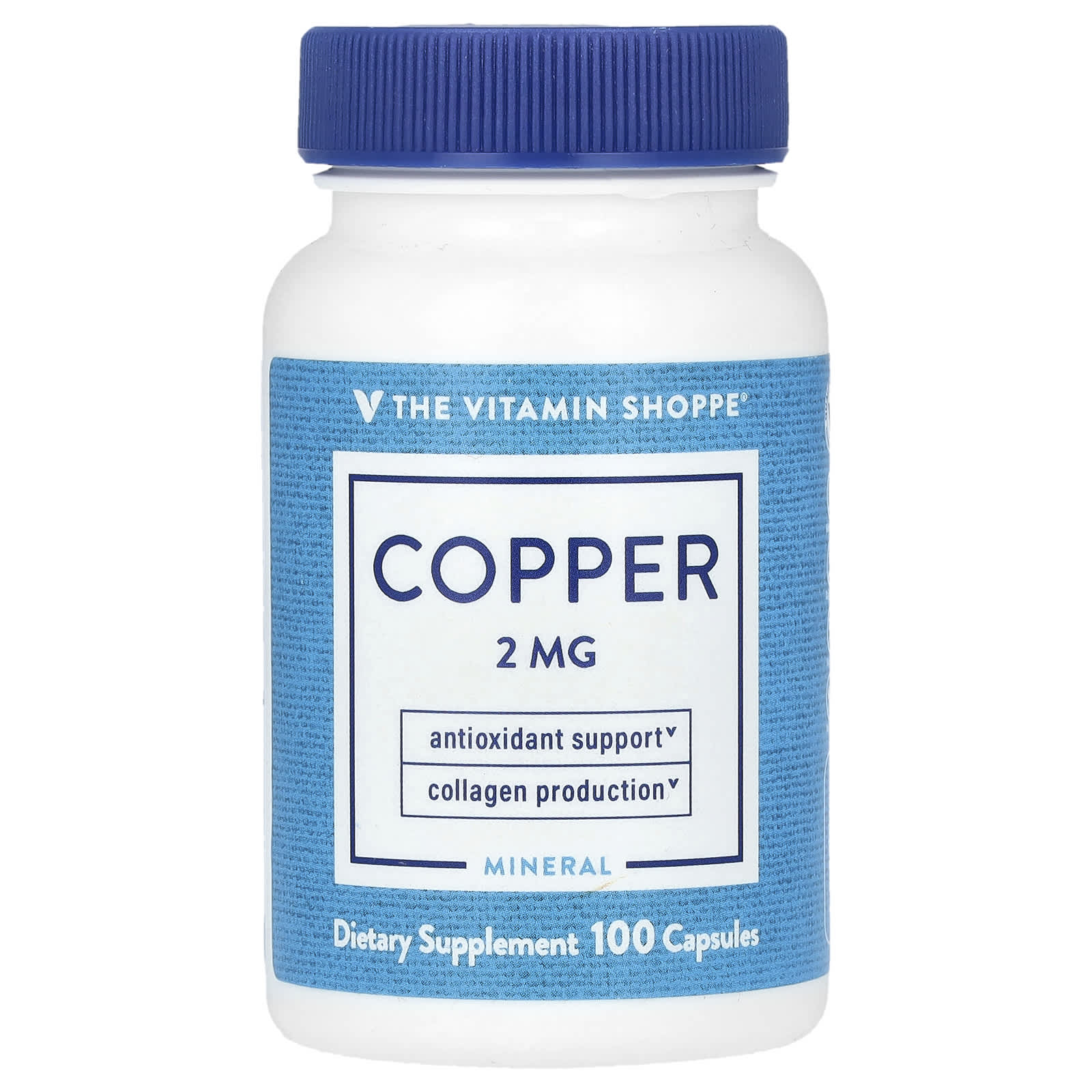 The Vitamin Shoppe Cobre 2 mg 100 Cápsulas