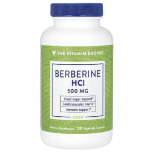 The Vitamin Shoppe Cloridrato de Berberina 500 mg 120 Cápsulas Vegetais