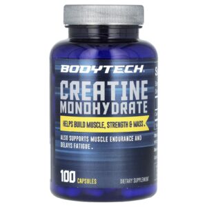 BodyTech Creatina Mono-hidratada 100 Cápsulas (750 mg por Cápsula)