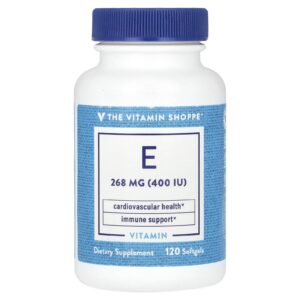 The Vitamin Shoppe Vitamina E 268 mg (400 UI) 120 Cápsulas Softgel