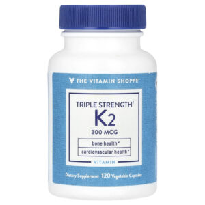 The Vitamin Shoppe Vitamina K2 Dosagem Tripla 300 mcg 120 Cápsulas Vegetais