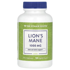 The Vitamin Shoppe Juba-de-leão 120 Cápsulas Vegetais (500 mg por Cápsula)