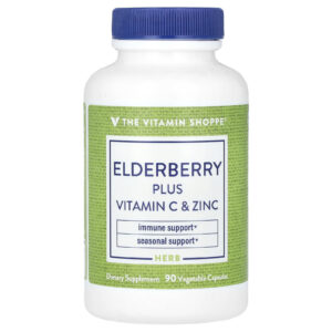 The Vitamin Shoppe Sabugueiro mais Vitamina C e Zinco 90 Cápsulas Vegetais