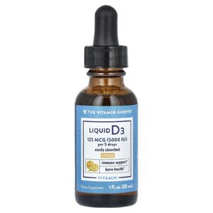 The Vitamin Shoppe Vitamina D3 Líquida Cítricos 125 mcg (5.000 UI) 30 ml (1 fl oz)