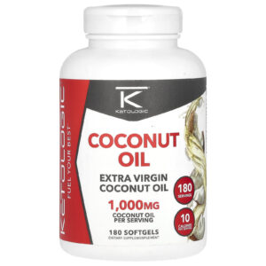 KetoLogic Óleo de Coco Extravirgem 1.000 mg 180 Cápsulas Softgel
