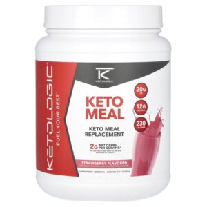 KetoLogic Refeição Cetogênica Morango 800 g (18 lb)