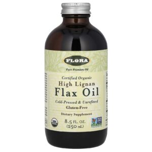 Flora Óleo de Linhaça Orgânico Certificado com Alto Teor de Lignanas 250 ml (85 fl oz)