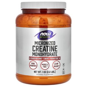 NOW Foods Sports Creatina Mono-hidratada Micronizada 1 kg (22 lb)