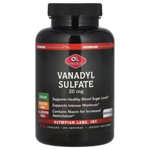 Olympian Labs Vanadyl Sulfate 20 mg 250 Cápsulas