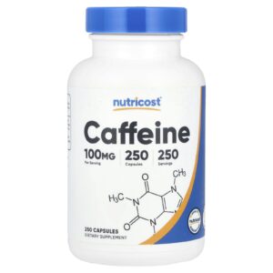 Nutricost Cafeína 100 mg 250 Cápsulas